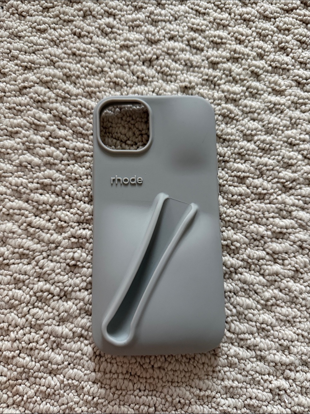 RHODE Soft-Touch Phone Case with Integrated Grip in Light Gray